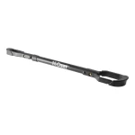 CURT bike beam attached to bike, showing adjustable steel frame in black finish