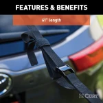 CURT bike rack support strap providing stability for hitch-mounted racks