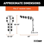 CURT premium bike rack for 5 bikes with anti-wobble shank and folding arms for 2-inch hitch receivers