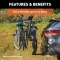 CURT premium bike rack for 5 bikes with anti-wobble shank and folding arms for 2-inch hitch receivers