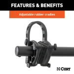 CURT premium bike rack for 5 bikes with anti-wobble shank and folding arms for 2-inch hitch receivers