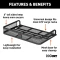 CURT ATV cargo carrier with 41x26 dimensions and 6-inch high sides for secure cargo transport