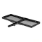 CURT trailer hitch cargo carrier, mesh tray-style, black powder coat, mounted on vehicle.