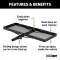 CURT trailer hitch cargo carrier, mesh tray-style, black powder coat, mounted on vehicle.