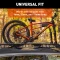 CURT quick-release bike mount attached to a roof rack holding bicycles