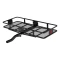 CURT hitch-mounted cargo carrier with 6-inch tall sides and durable mesh base