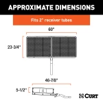 CURT hitch-mounted cargo carrier with 6-inch tall sides and durable mesh base