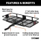 CURT hitch-mounted cargo carrier with 6-inch tall sides and durable mesh base