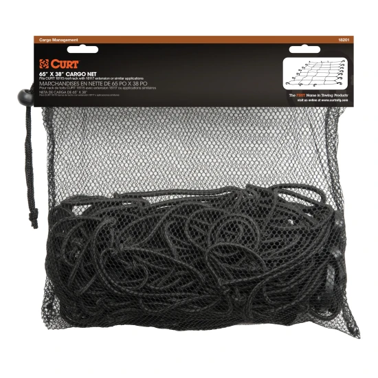 CURT Cargo Carrier Net 65x38 inches with hooks for roof racks, secure fit
