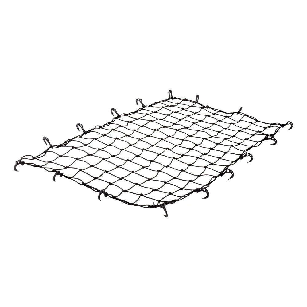 CURT Roof Basket Cargo Carrier Net with Attachment Hooks CURT cargo carrier net securing travel items over extended roof basket