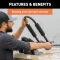 CURT kayak roof rack with adjustable arms and foam padding on vehicle roof