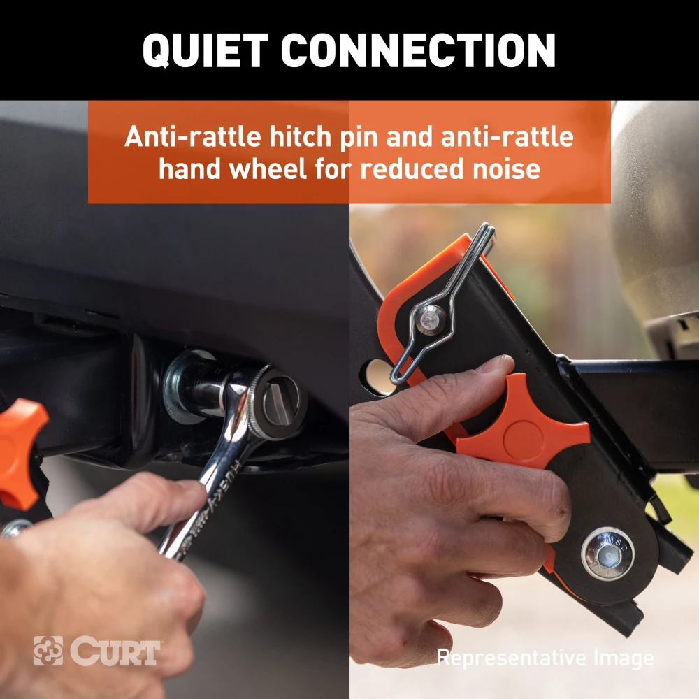 CURT ActiveLink system with adjustable drop hitch for easy accessory swaps