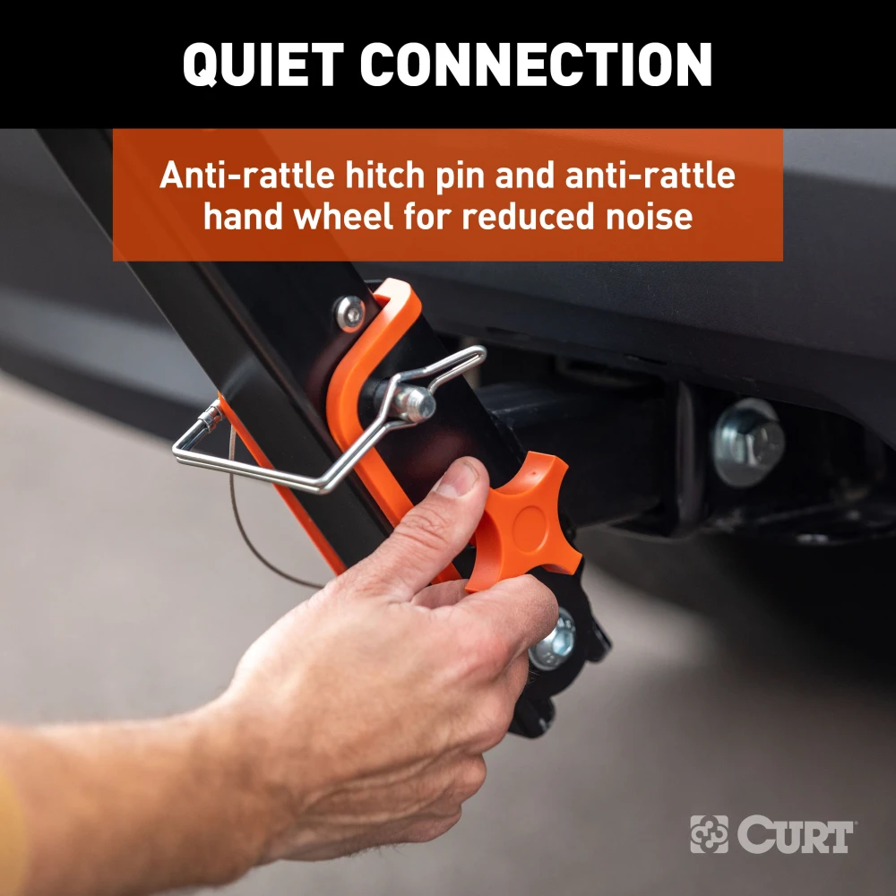 CURT ActiveLink Ultra bike rack features a 4-bike capacity and innovative hitch design for secure and easy bike transport.