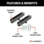 Lippert replacement trailer axle AP kit components including bolts and nuts