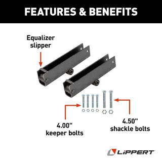 Lippert replacement trailer axle AP kit components including bolts and nuts