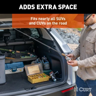 Pakka cargo caddie fits in SUV trunk, adjustable and durable for organized storage.