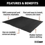 CURT Seat Defender cargo liner in black, universal fit for 60x60 inch trunks