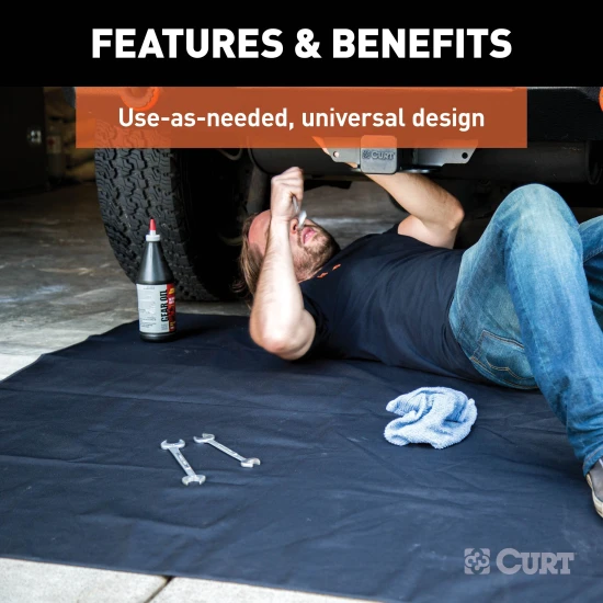 CURT Seat Defender cargo liner in black, universal fit for 60x60 inch trunks