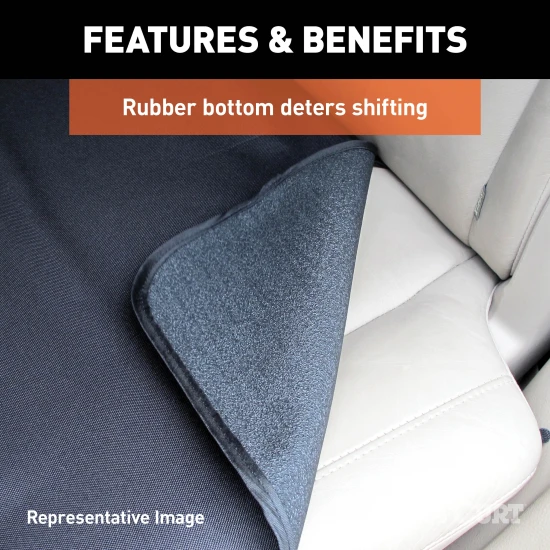 CURT Seat Defender cargo liner in black, universal fit for 60x60 inch trunks