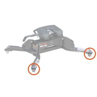 CURT replacement 5th wheel puck system anchors, tailgate-side for Ram trucks, includes two anchors and hardware