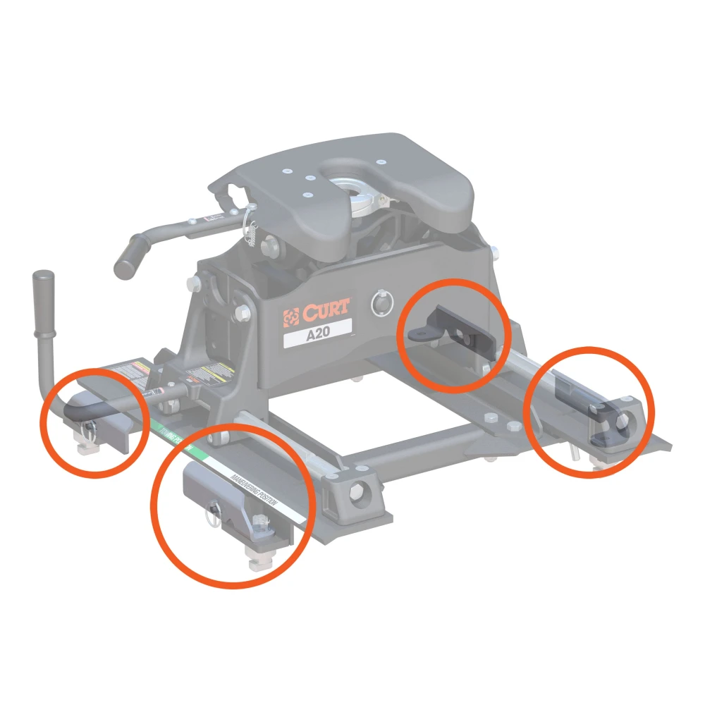 Replacement handles for CURT puck system slider adapter #16023 in truck bed