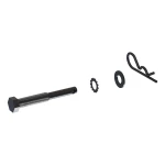 Anti-rattle hitch pin with hardware for CURT bike racks, reduces noise and vibrations.