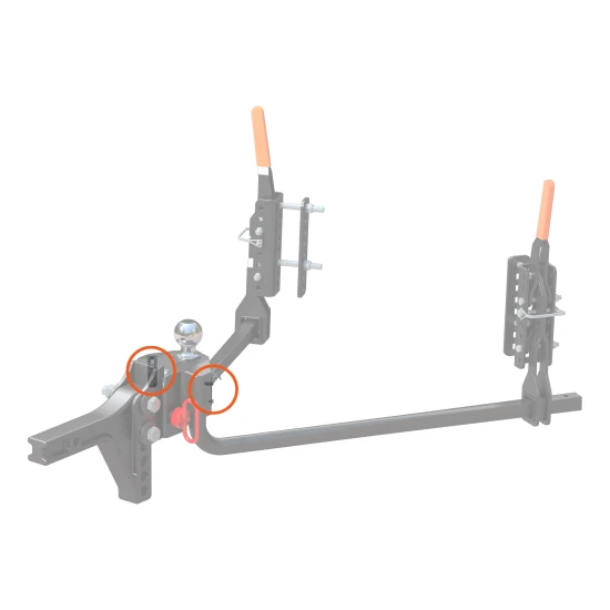 CURT weight distribution hitch retainer kit with clips, pins, screws