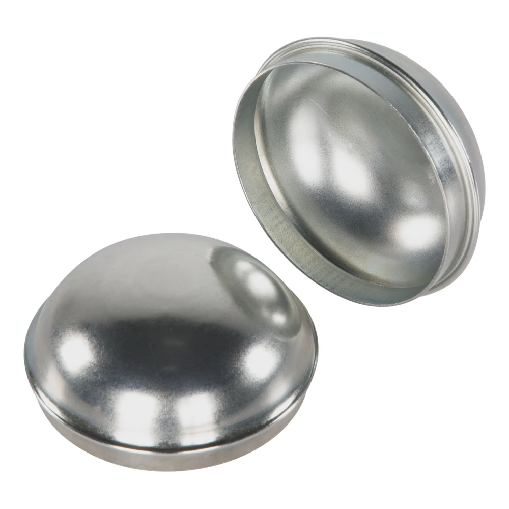 Lippert replacement dust caps for 7,000-8,000 lb axle capacities, 2.72" outer diameter, pack of two.