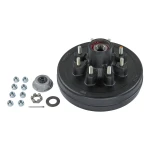 Lippert Complete Pre-Greased Hub Assembly with Lug Nuts Lippert pre-greased hub assembly with lug nuts, brake hub, dust cap, and spindle components for 7000 lbs axles.