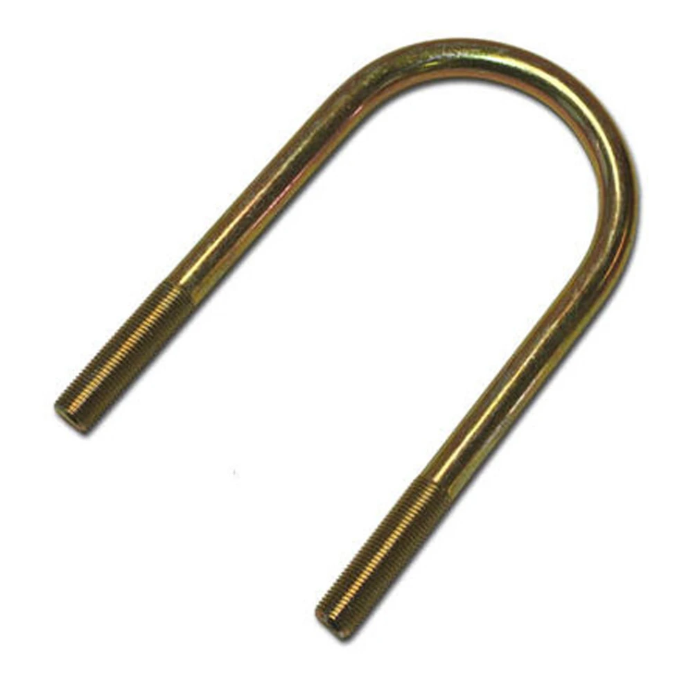 Lippert axle U-bolt with yellow zinc finish for a 3-inch tube, providing strong durability and corrosion resistance.