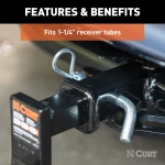 CURT 1/2 inch hitch pin with zinc finish and clip for secure towing