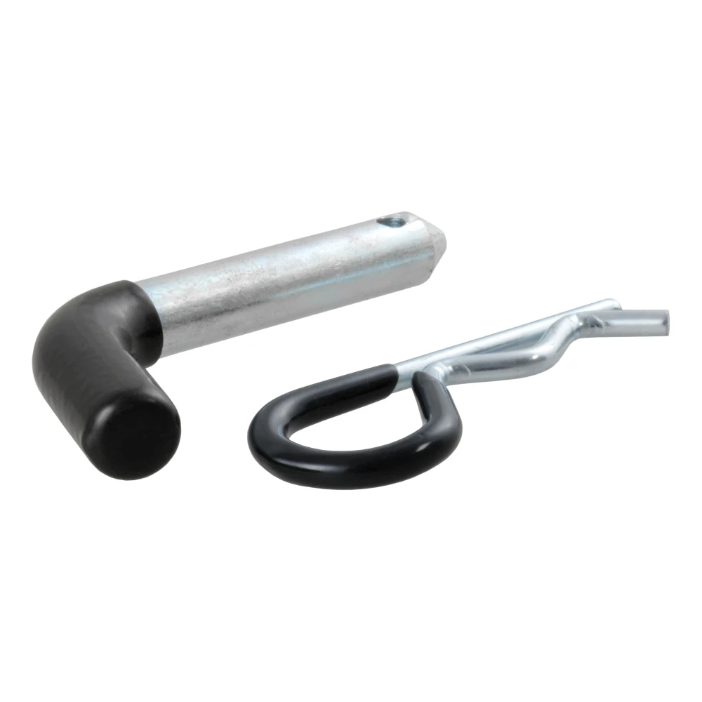 CURT 1/2 inch hitch pin with zinc finish and vinyl-coated handle for secure towing