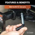 CURT 1/2 inch hitch pin with zinc finish and vinyl-coated handle for secure towing