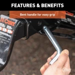 A CURT 5/8 inch hitch pin with a zinc finish and clip for secure towing
