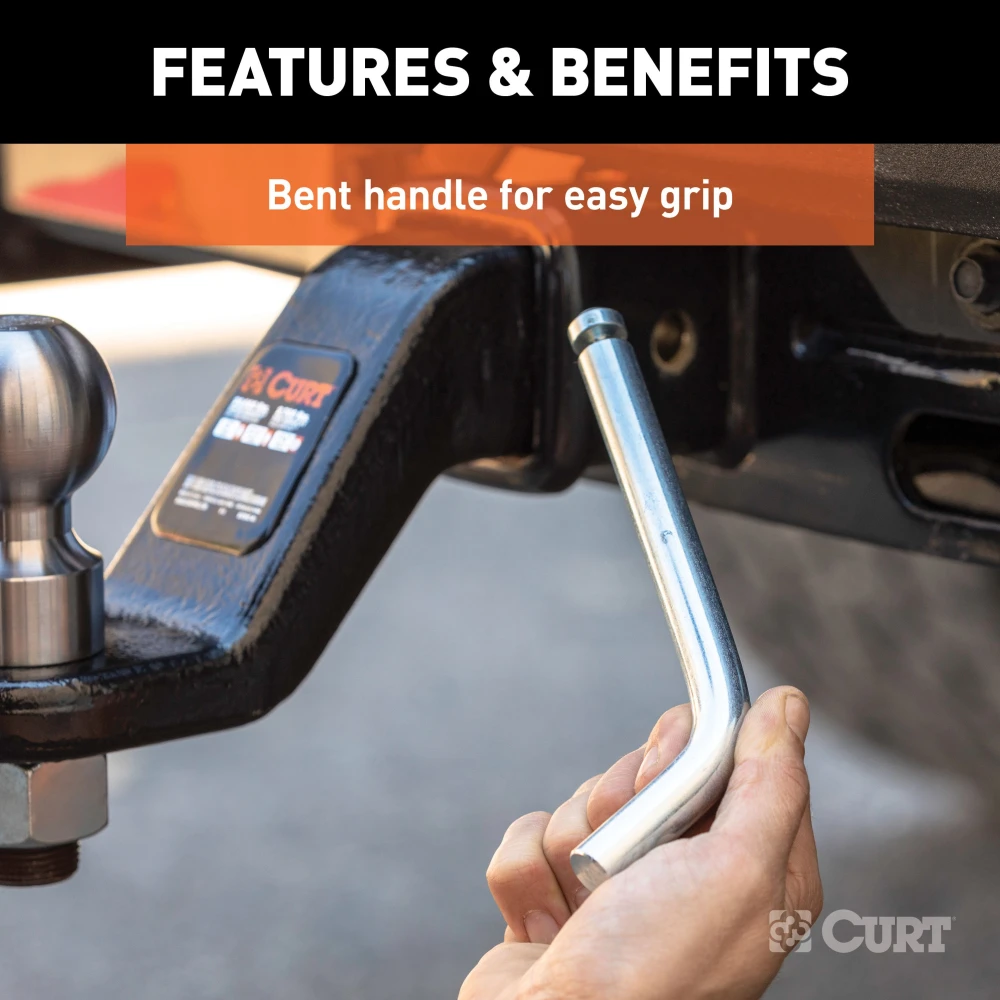 CURT 5/8 inch hitch pin and clip, fits 3x3 trailer hitches, high-strength steel