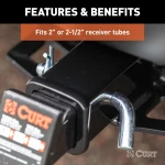 CURT 5/8 inch hitch pin with zinc finish and clip for secure towing