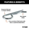 CURT hitch pin and clip with zinc finish for secure towing and corrosion resistance