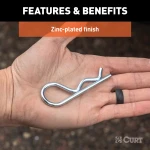 CURT hitch pin and clip with zinc finish for secure towing and corrosion resistance