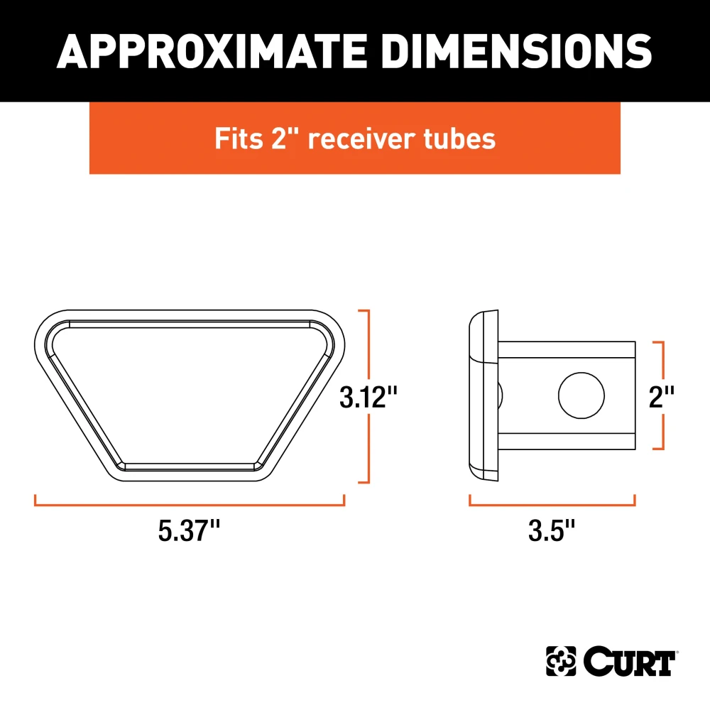 CURT chrome steel receiver tube cover for 2 inch hitch