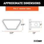 CURT chrome steel receiver tube cover for 2 inch hitch