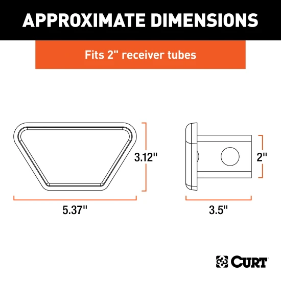 CURT chrome steel receiver tube cover for 2 inch hitch