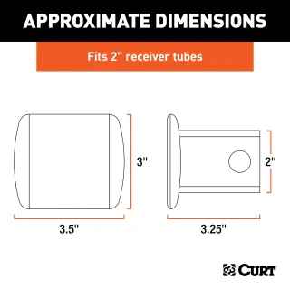 CURT chrome-plated steel receiver tube cover for 2x2 inch hitch