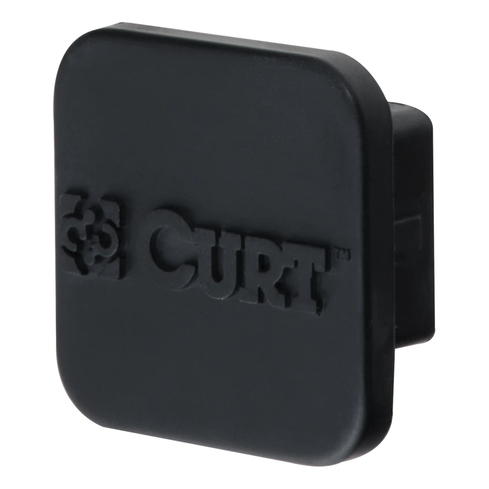 CURT rubber trailer hitch cover protecting a 1-1/4 inch receiver from debris