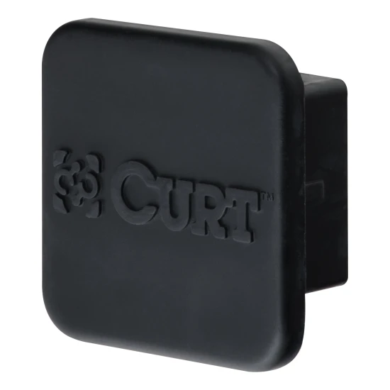 Black rubber CURT trailer hitch cover fitting a 2 inch receiver