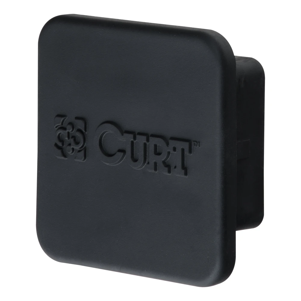 CURT 2-1/2 inch black rubber hitch tube cover on a class 5 receiver