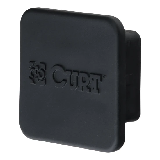 CURT 2-1/2 inch black rubber hitch tube cover on a class 5 receiver