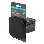 CURT 2x2 inch black steel receiver tube cover, protects trailer hitch from dirt and debris