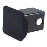CURT 2x2 inch black steel receiver tube cover, protects trailer hitch from dirt and debris