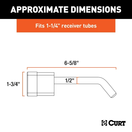 CURT hitch lock with deadbolt design and chrome finish for 1-1/4 inch receivers