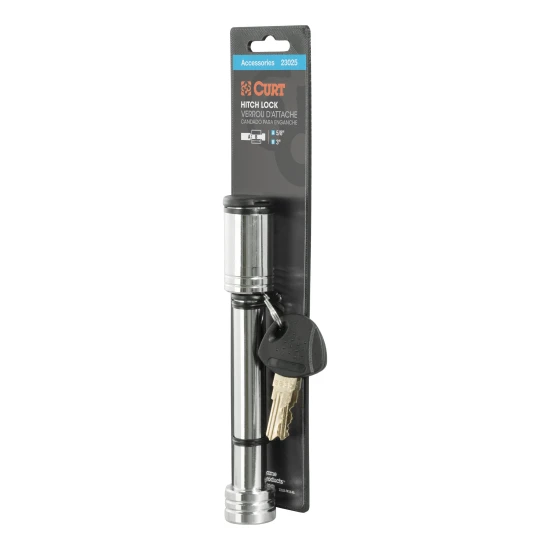 CURT barbell hitch lock with 5/8 inch pin for 2 to 3 inch hitch receivers